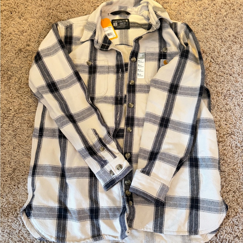Carhartt Women's Black and White Checkered Shirt